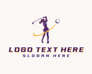 Batsman - Female Golf Athlete logo design