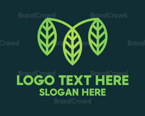 Organic Green Leaves Logo