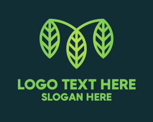Climate Emergency - Organic Green Leaves logo design