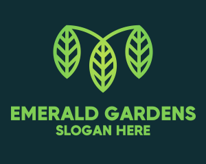 Organic Green Leaves logo design