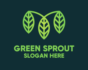 Organic Green Leaves logo design