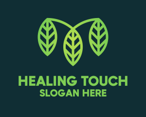 Organic Green Leaves logo design