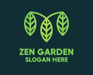 Organic Green Leaves logo design