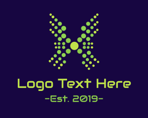 Cyber - Green Cyber Dots logo design