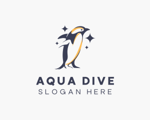 Diving - Wildlife Penguin Animal logo design
