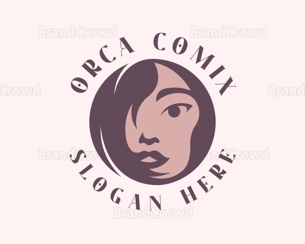 Round Woman Face Logo