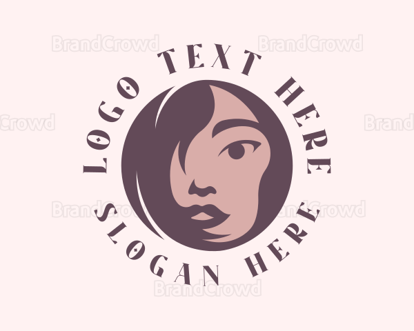 Round Woman Face Logo