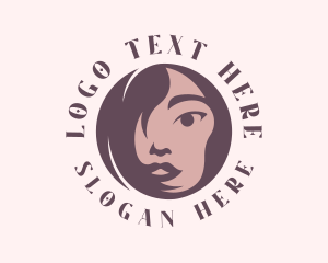 Hair - Round Woman Face logo design