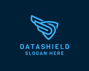 Orange Shield - Modern Shield Letter S logo design
