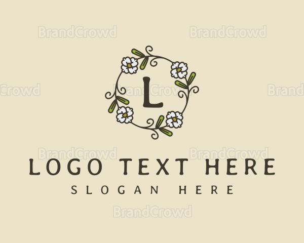 Wedding Flower Wreath Garland Logo