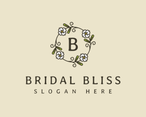 Bride - Wedding Flower Wreath Garland logo design