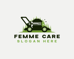 Lawn Care Mower Cutter logo design