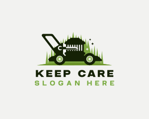 Lawn Care Mower Cutter logo design