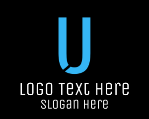 Letter U - Modern Blue Letter U logo design