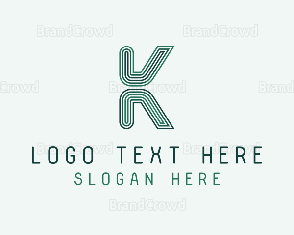 Digital IT Programmer Letter K Logo