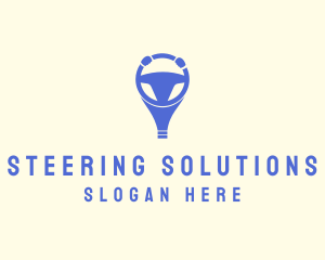 Steering - Blue Driving School logo design