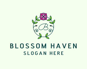 Flowering - Floral Flower Wellness Spa logo design