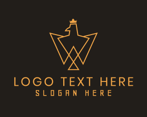 Gold - Crown Falcon Agency logo design