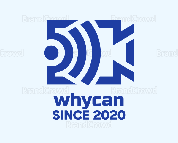 Blue Video Steaming Wifi Logo
