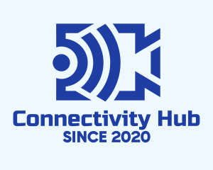 Blue Video Steaming Wifi logo design