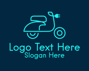 Transportation System - Neon Electric Scooter logo design