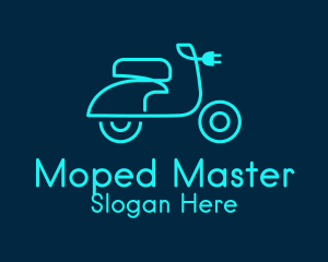 Moped - Neon Electric Scooter logo design
