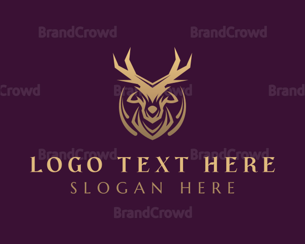 Gold Deer Antlers Logo