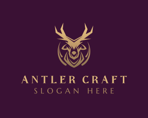 Gold Deer Antlers logo design