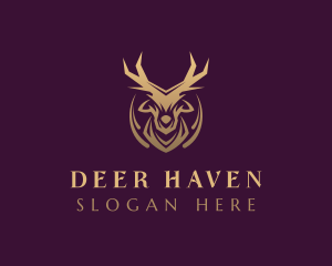 Gold Deer Antlers logo design