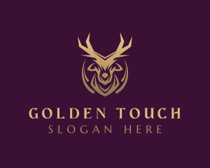 Gold Deer Antlers logo design