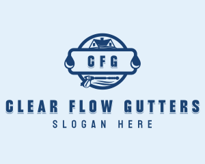 Gutter Roof Pressure Washer logo design