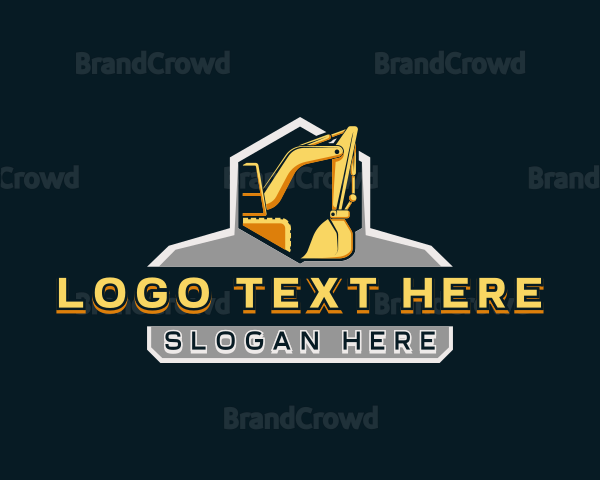 Excavator Demolition Contractor Logo