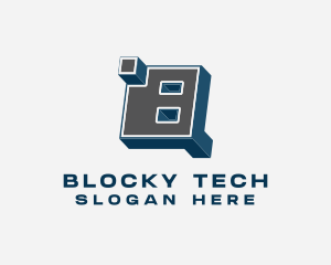 Blocky - 3D Graffiti Number 8 logo design