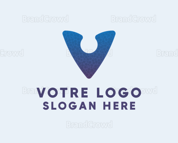Bubble Business Letter V Logo