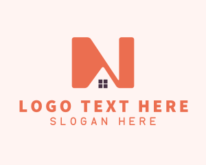 Residential - Orange Housing Letter N logo design