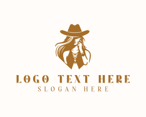 Texas - Western Woman Cowgirl logo design