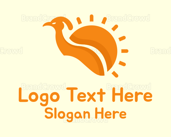 Orange Sun Bird Logo