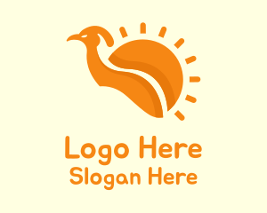 Sunshine - Orange Sun Bird logo design