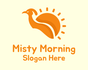 Orange Sun Bird logo design
