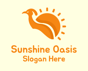 Orange Sun Bird logo design