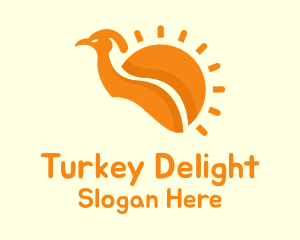Turkey - Orange Sun Bird logo design