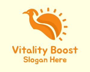 Vitality - Orange Sun Bird logo design