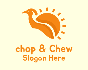 Bird - Orange Sun Bird logo design