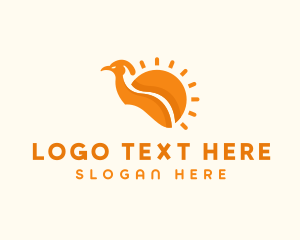 Wild - Orange Sun Bird logo design