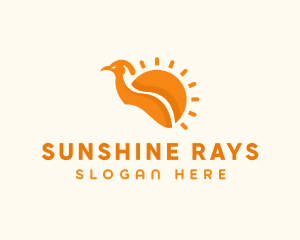 Orange Sun Bird logo design