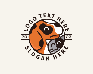 Doggo - Happy Cat Dog Veterinary logo design