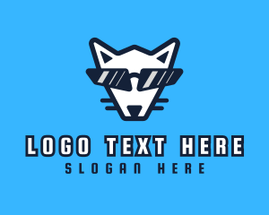 Wolf - Cool Dog Sunglasses logo design