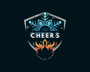 Fire Snowflake Hvac Logo