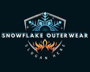 Fire Snowflake Hvac logo design