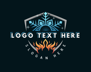 Hot - Fire Snowflake Hvac logo design